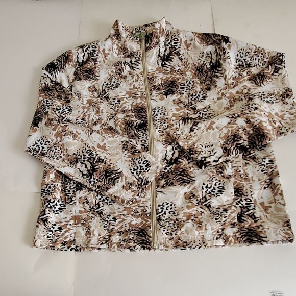 ALLISON WHITMORE brown multi full zip golf jacket - Picture 2 of 5